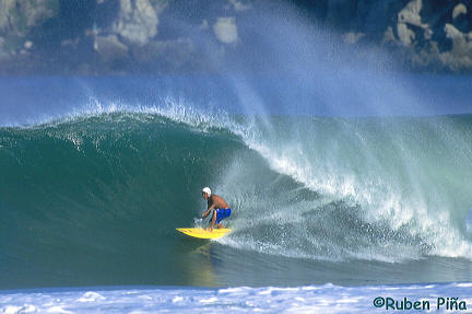 Angel Salinas surfing