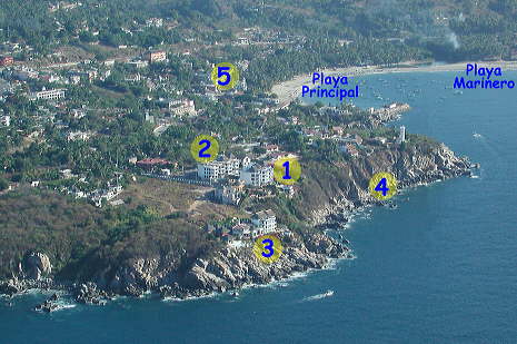 Puerto Escondido aerial with Eglantina condo