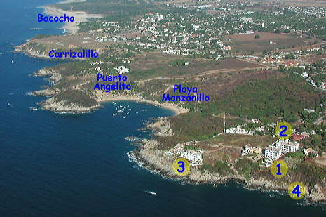 Puerto Escondido aerial with Eglantina condominium